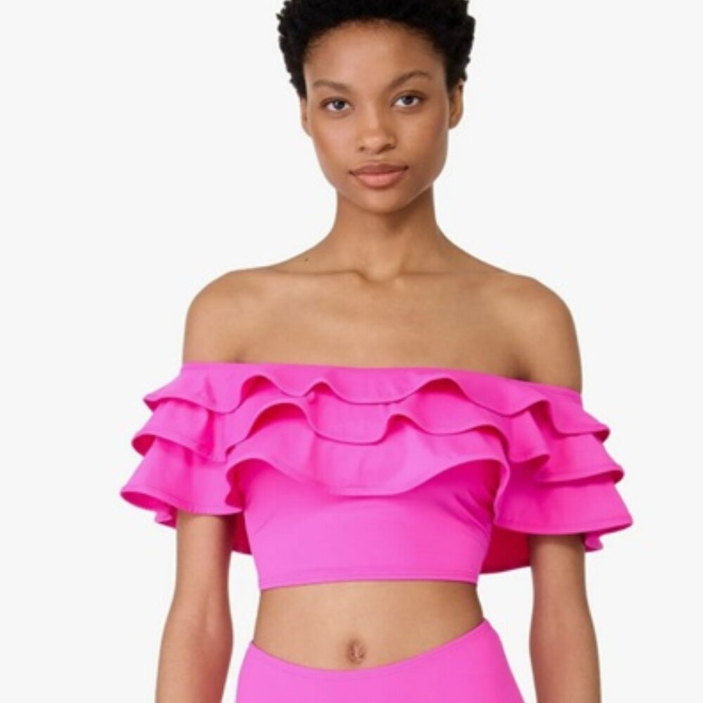 NWT Ruffle Bikini Top Kate Spade New York Vivid Snpd XS